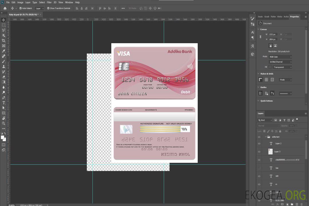 Carte visa bancaire Autriche Addiko template Carte visa bancaire Autriche Addiko template